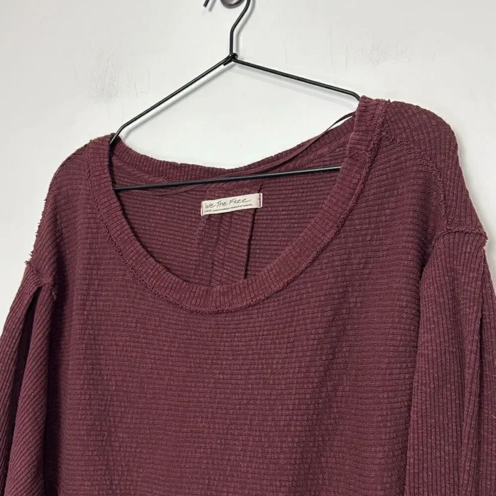 Free People We the Free Volume Sleeve Sweatshirt L - Picture 4 of 7